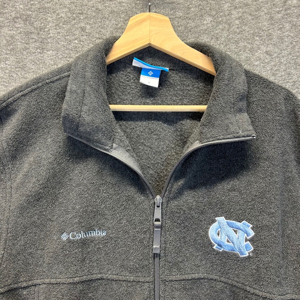 Columbia Mens North Carolina Tar Heels Full Zip Fleece Jacket Grey Medium XM6812